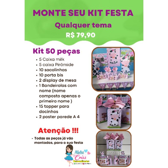 kit festa completa 50 itens ( todos os temas) | Shopee Brasil