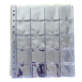 5 Folhas 20 Bolsos Sem Aba Para Moedas No Coin Holder
