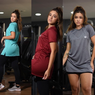 Kit 3 Vestido Blusão Camisão Feminino Academia Dry Fit moda fitness evangélica academia malhação corrida esportes