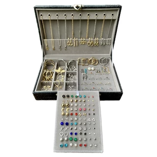 Kit 30 pçs SemiJoias Folheados OURO18k Revenda Promoção Anel Pulseira Feminina colar Feminino Brinco