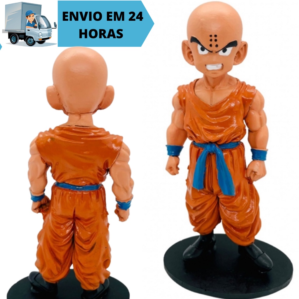 Boneco Kuririn Dragon Ball Anime Desenho Colecionavel Estatua Miniatura ...