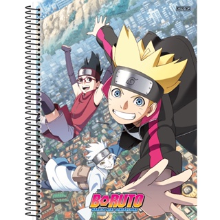 Kit 4un Caderno Naruto Uzumaki Espiral 1m 80fls Capa Dura