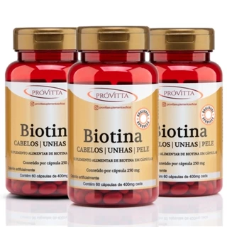 Kit 3 Biotina Firmeza Crescimento Cabelos Unhas Pele em Oferta na Shopee