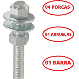 Kit 1 Barra Roscada Rosqueada 1 Metro 3/16 - 1/4 - 5/16 - 3/8 - 5/8 1/2