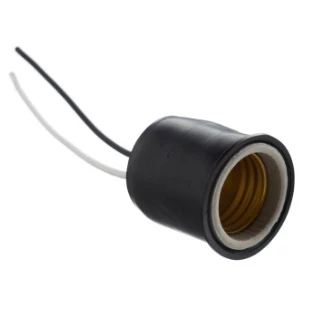 Kit 2 Soquetes Bocal Porcelana E27 C Rabicho Emborrachado