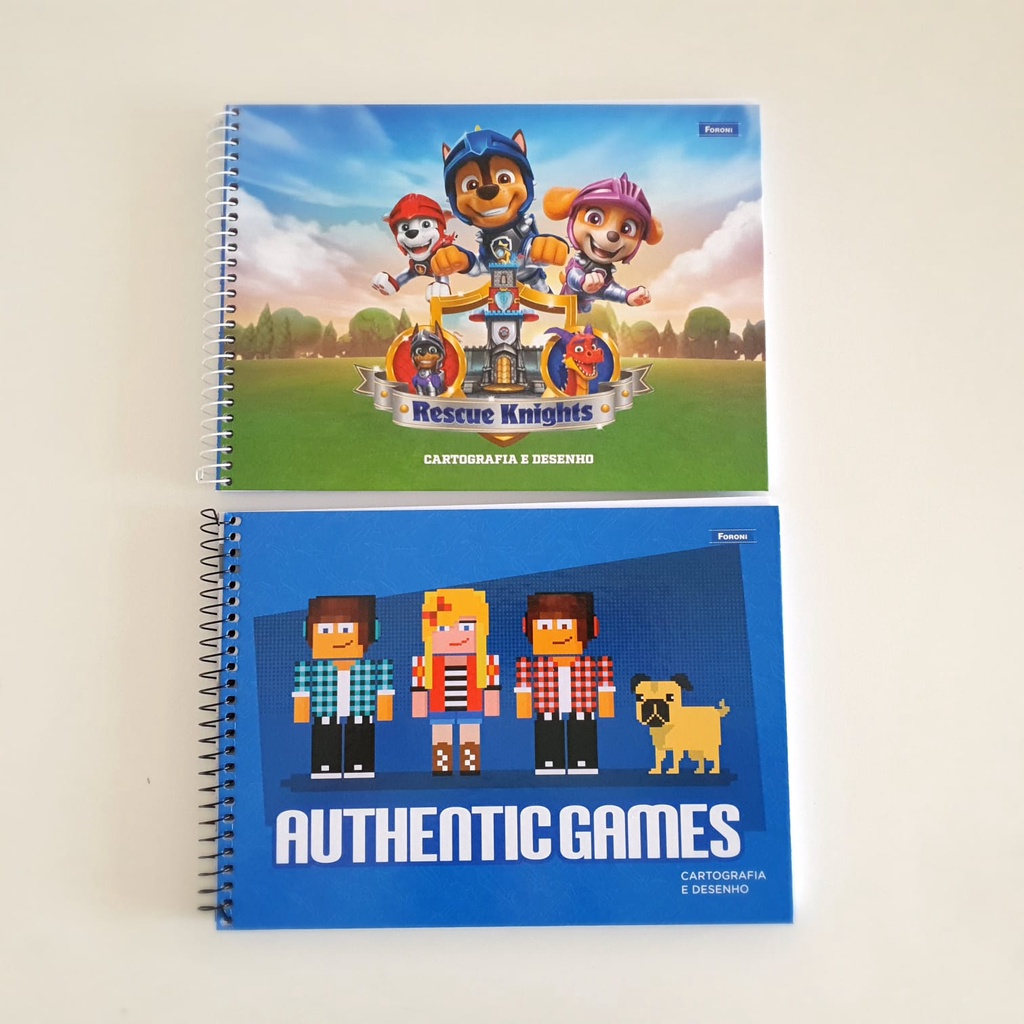 Caderno Cartografia Desenho Minecraft 80 folhas - Foroni