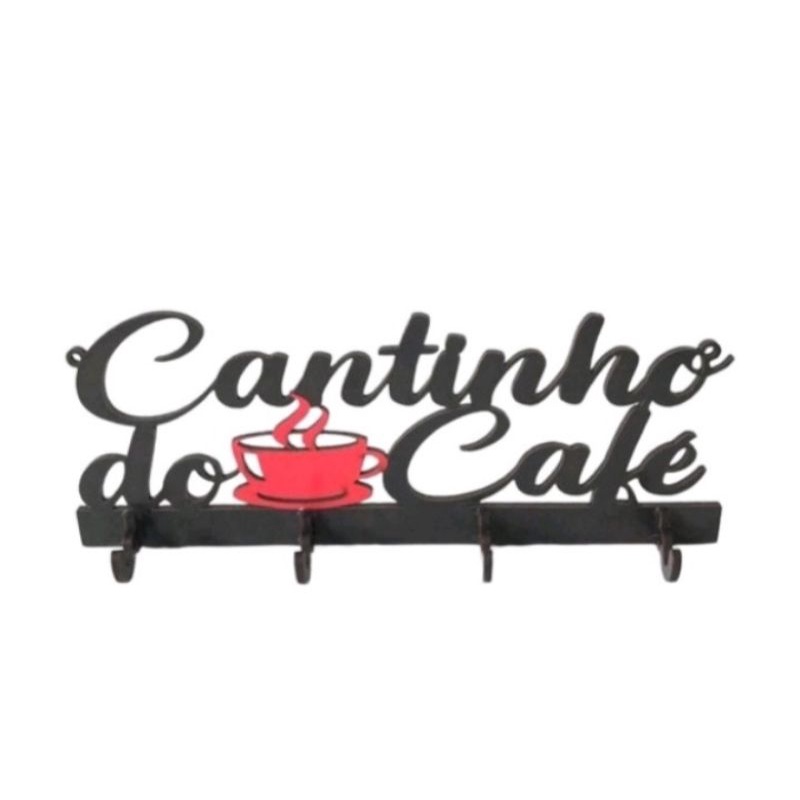 Organizador De Parede Com 4 Ganchos E Prateleira - Estilo Rústico Branco