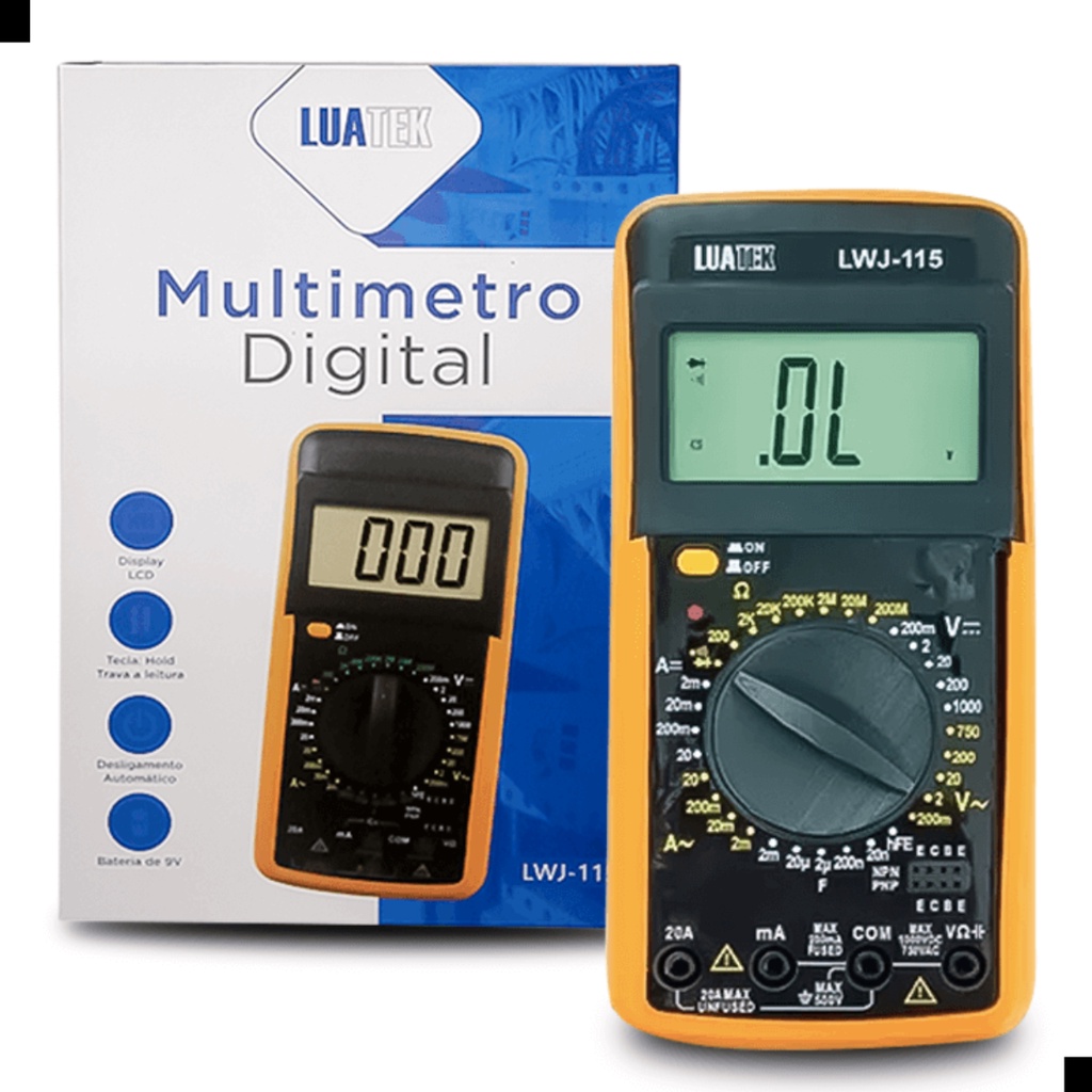Multímetro Digital Profissional Multiteste Portátil Dt9205a Com Beep ...