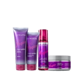 Kit Lowell Liso Mágico Keeping Liss shampo,condicionador ,fluido e mascara