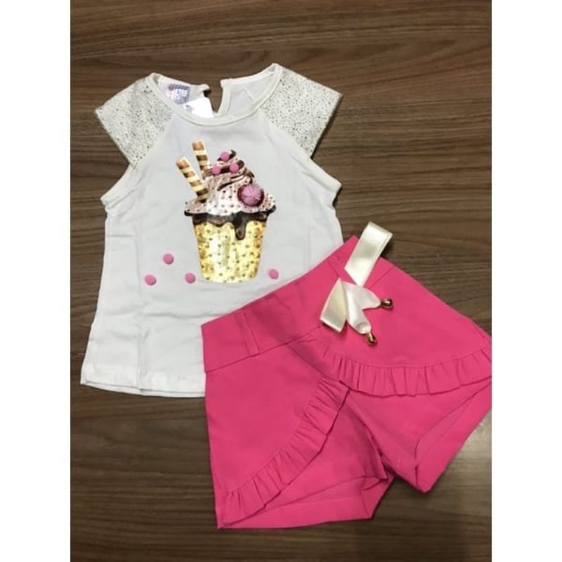 CONJUNTO VER\u00c3O 2023 MENINA INFANTIL PITEUZINHO - FANY KIDS | Shopee Brasil