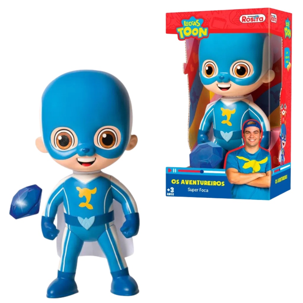 Boneco Aventureiros SUPER FOCA Turma do LUCCAS NETO e GI NETO + Pedra ...