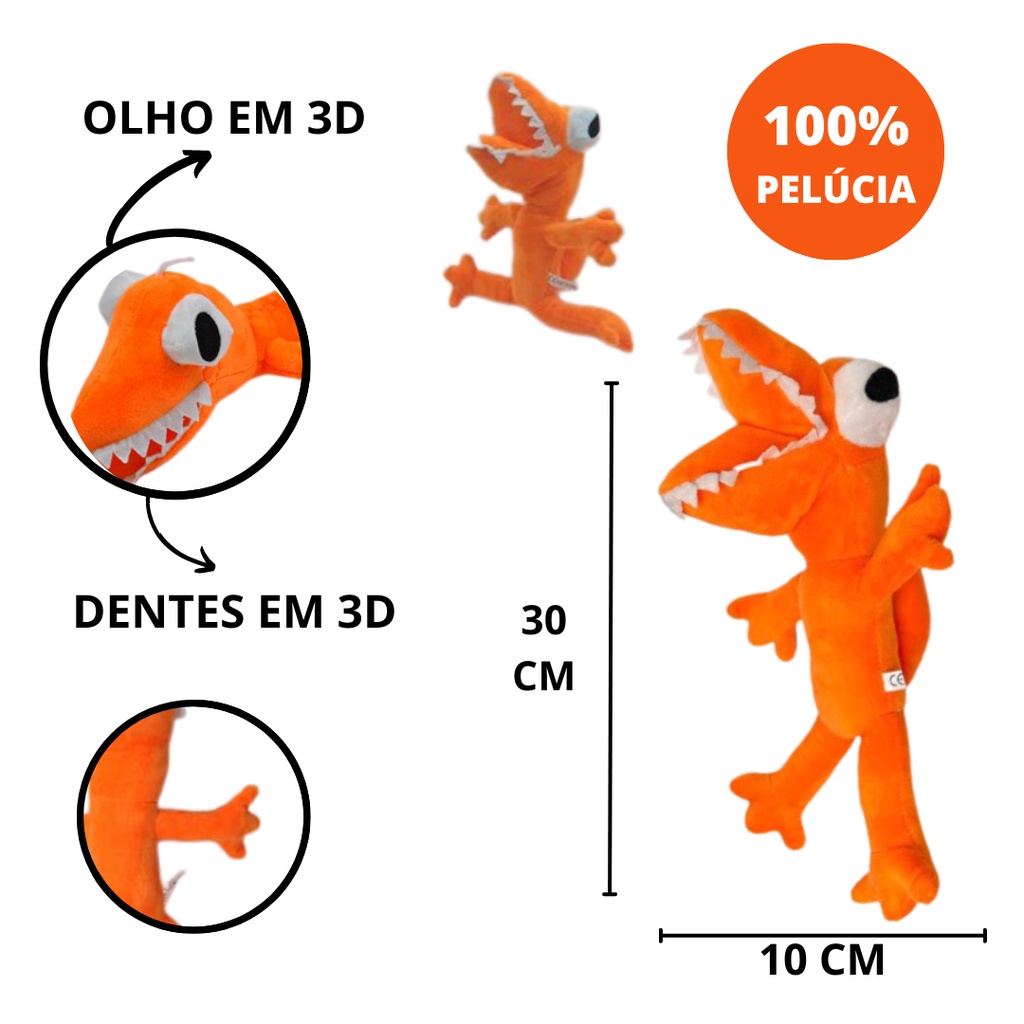 Boneco De Pelúcia Bichinho Orange Com Dentes Novo Personagem
