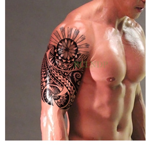 Mão falsa ombro tatuagem manga transferência do corpo tatuagens maori totem  indiano tribal demônio flash transferência tatto manga masculina -  AliExpress