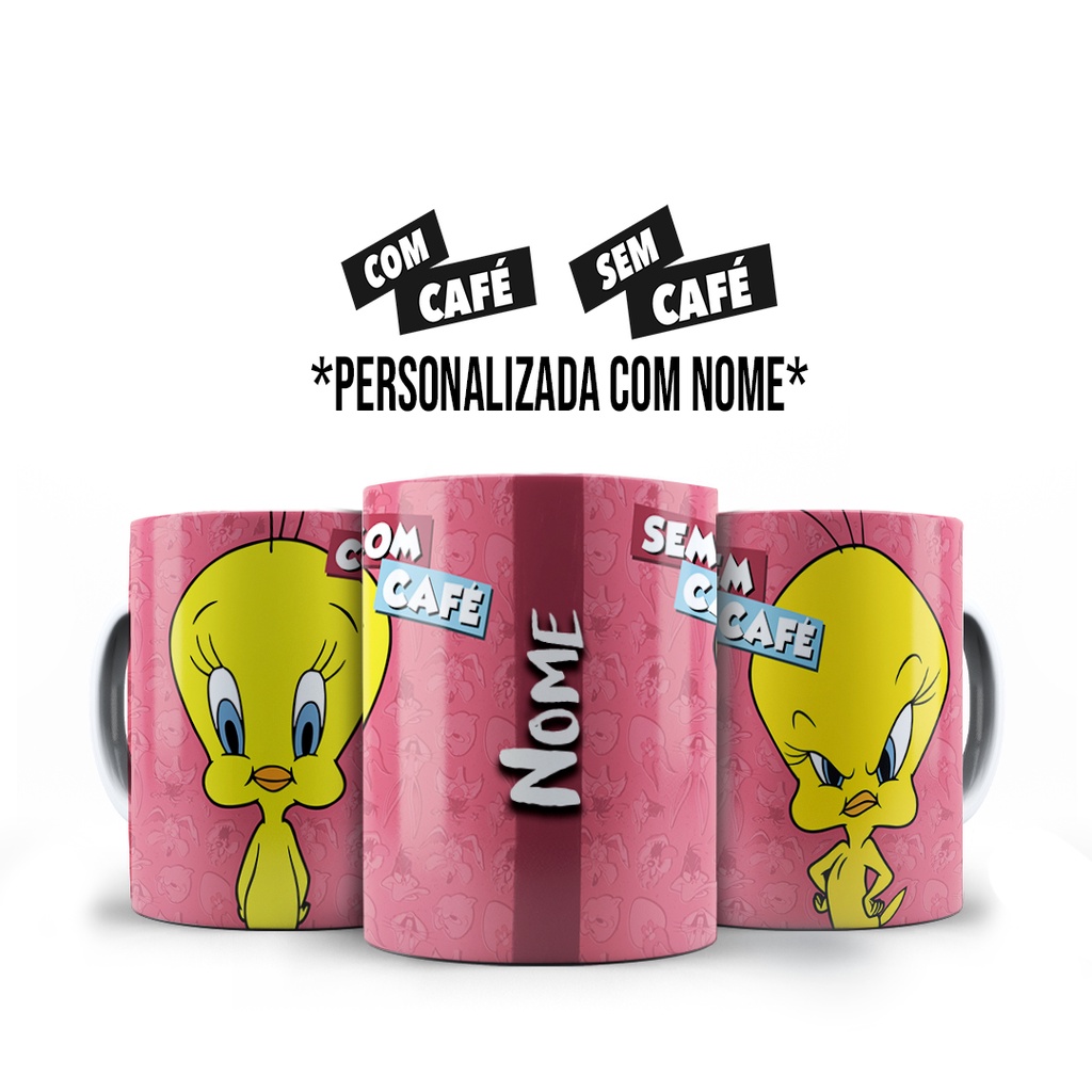 Caneca Piu-piu com café sem café com Nome Personalizado | Shopee Brasil