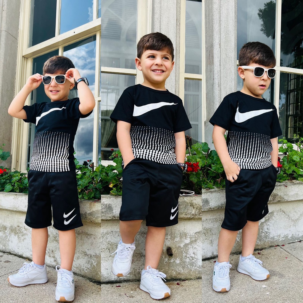 Conjunto infantil masculino kit 2 peças camisa e bermuda 2 ao 12