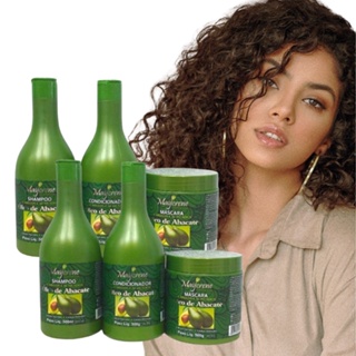 2 Kits Óleo de Abacate Cabelos Cacheados Nutrição e Hidratação - 6 Produtos Maycrene