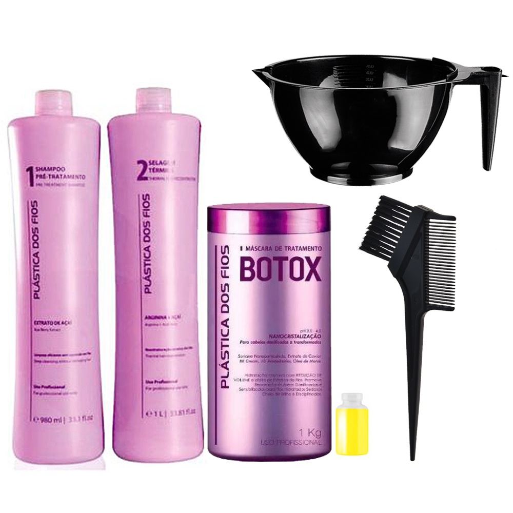 Escova Progressiva Botox 3x1000ml Plástica dos Fios Cumbuca | Shopee Brasil