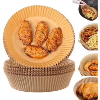 50 Formas de Papel Protetor Tapete de Air Fryer 15 Cm Fritadeira Elétrica Papéis De Cozinha Descartáveis Antiaderente Para Cozimento A Vapor Redonda Forros De Papel Vegetal Acessórios