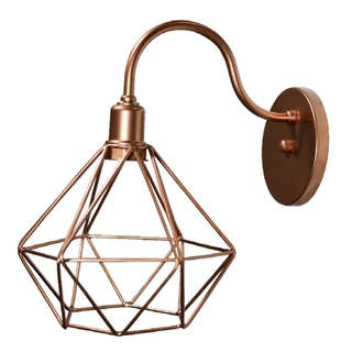 Arandela De Parede Pendente Luminária Aramado Diamante Retrô Industrial