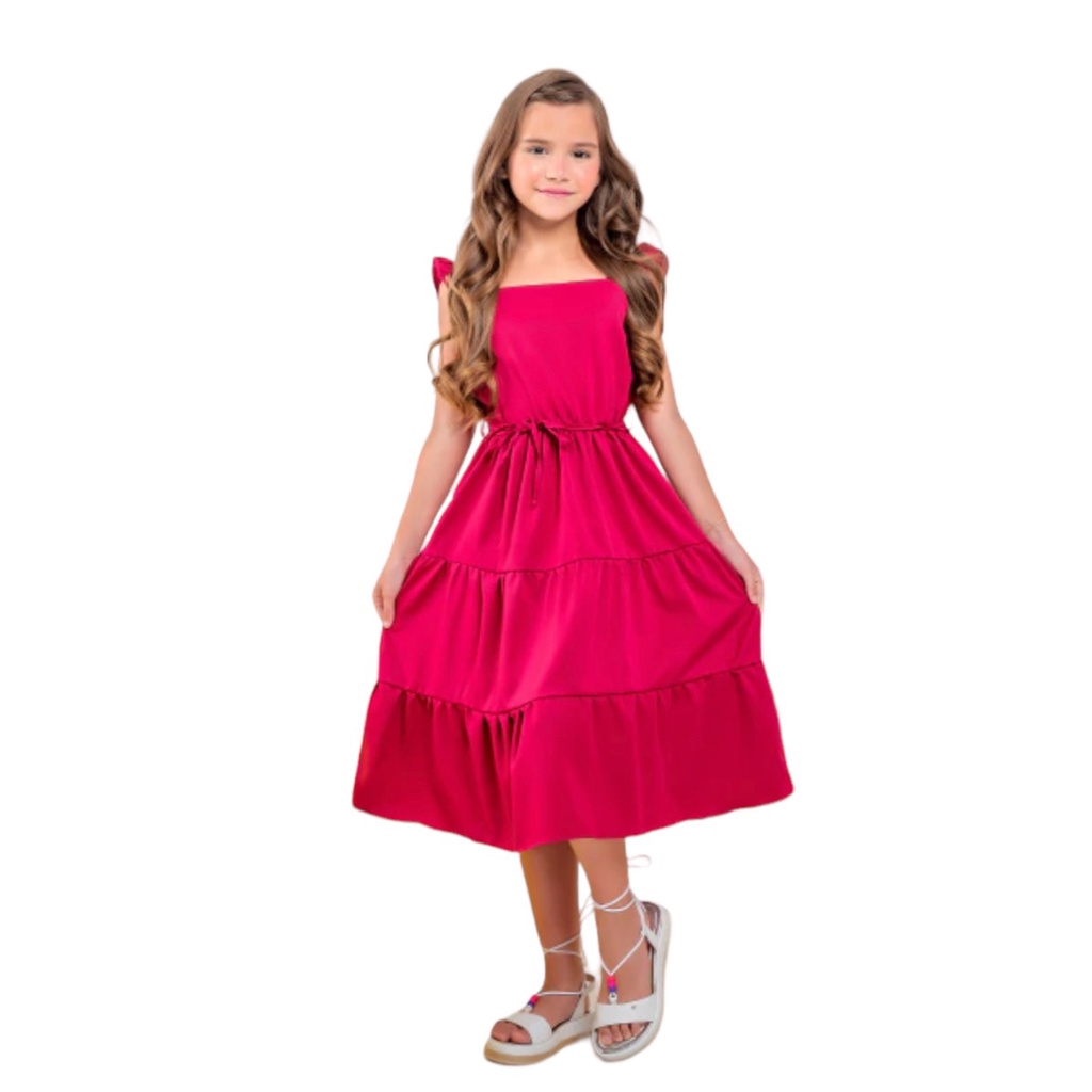 Vestido Infantil Juvenil Midi Menina Moda Blogueirinha Evangelica