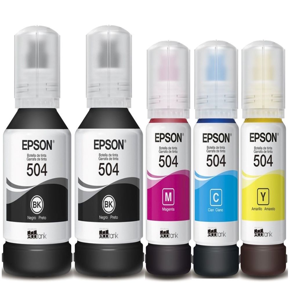 Kit 5 Garrafas De Tinta Epson 504 Para Ecotank L4150 L4160 Shopee Brasil 3790