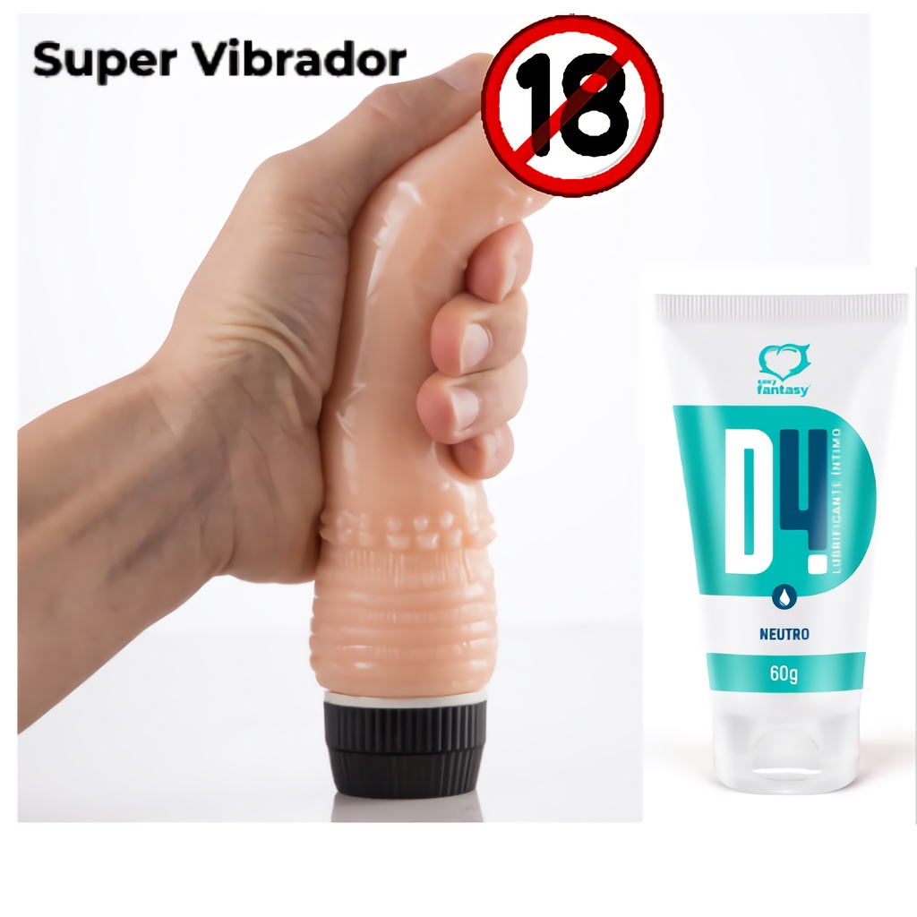 Pênis De Borracha Realista Vibrador 22x4,3 Cm Lubrificante Íntimo Neutro |  Shopee Brasil