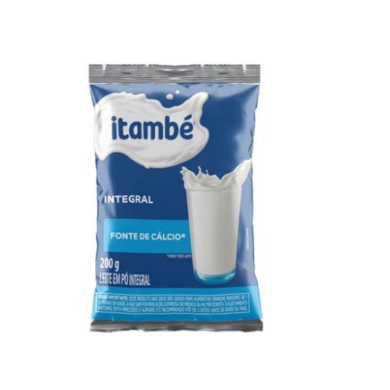 Leite em Pó Integral Itambé pacote 200g fonte de cálcio | Shopee Brasil