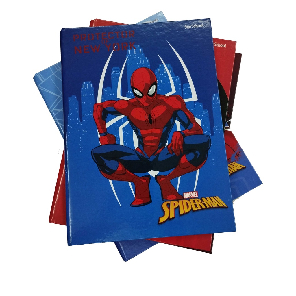 Caderno sem Espiral Grande Masculino Homem Aranha  Lister - Caderno Grande  - Homem Aranha - Spider-Man - 80 folhas - Universitário - Capa Dura  Costurado sem Espiral - 1un - Tilibra - Homem Aranha