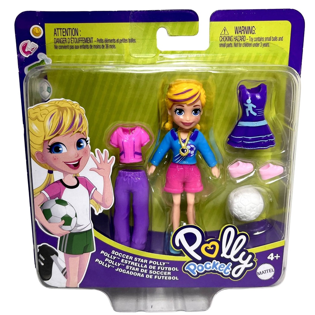 Conjunto Mini Boneca Colecionável Menina Loira Jogadora De Futebol - Com  Roupas Roupinhas E Acessórios - Polly Pocket - Mattel | Shopee Brasil