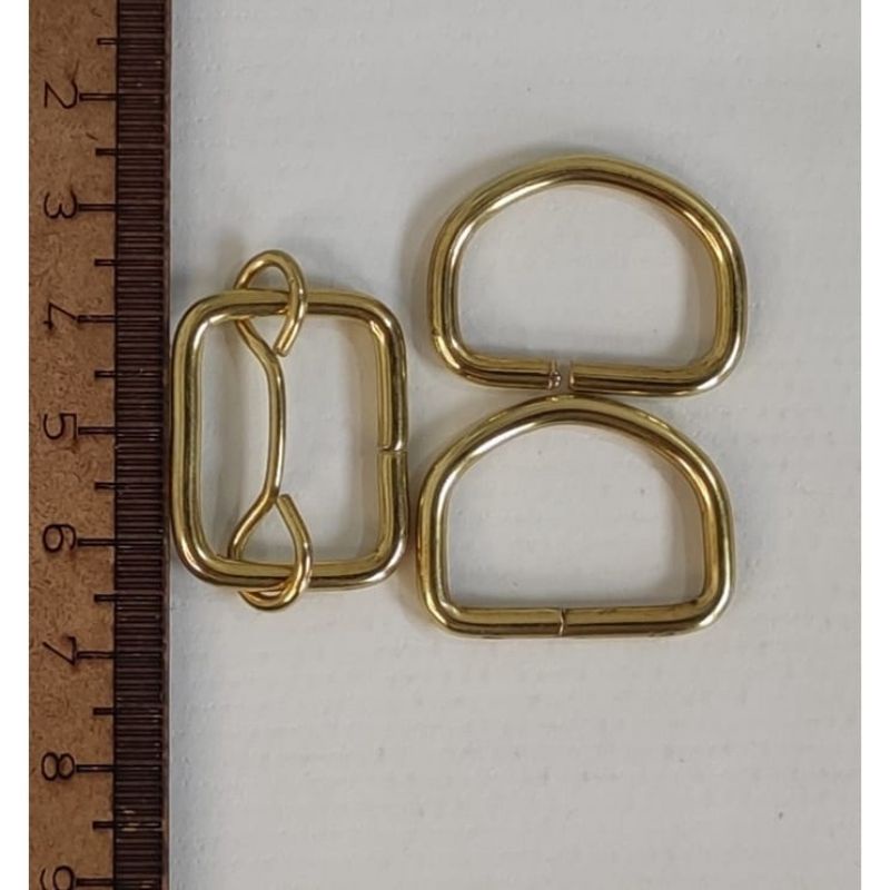 Kit ( 10meia argola + 5 reguladores) 20mm, para alça de 2cm