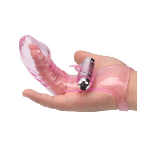 Vibrador com Luva de Dedo de Silicone para Massagear o Ponto G Prova d’Água e Silencioso para Mulheres
