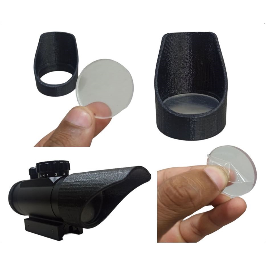 Capa Quebra Sol Com Protetor Lente Red Dot 1x30 2em1 Airsoft