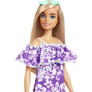 Boneca Barbie Loira Vestido Glamoroso Lilás Glitter Mattel - Roxo