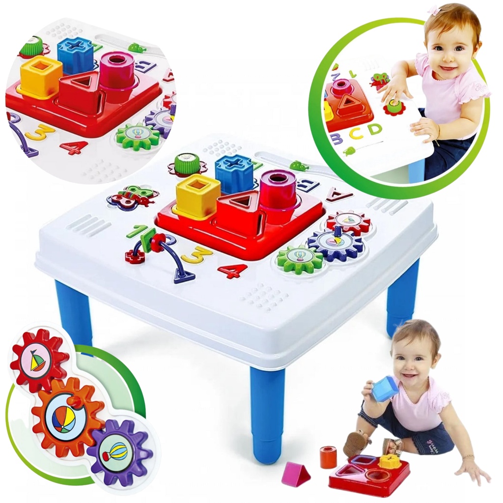 Mesinha de Atividades Didática para Bebê 1 ano + Lúdico Colorido ...