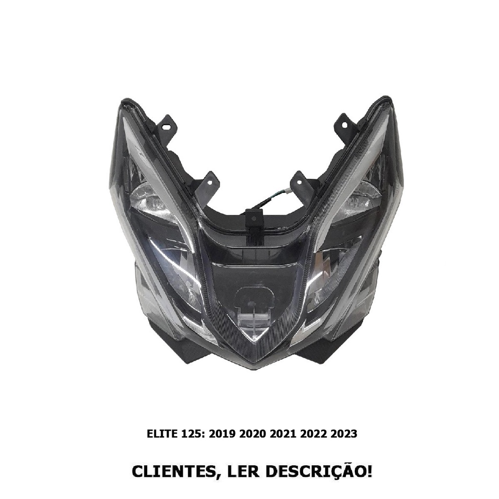 Farol Elite 125 2019 2020 2021 2022 2023 Modelo Original Lâmpada Led