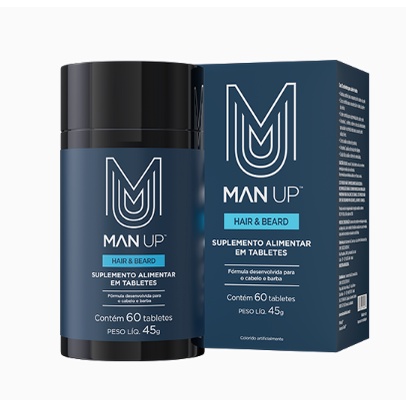 Imagem do produto Suplemento para homens Man Up Hair & Beard Cabelo & Barba da Jeunesse 13 nutrientes