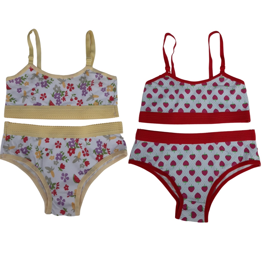 Promoção Kit 3 Conjunto Menina Moça Lingerie Criança Sutiã Alça