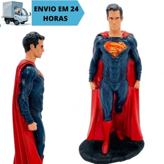 Boneco DC Superman Liga da Justiça Estatua Colecionavel Miniatura Enfeite Resina
