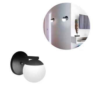 Arandela Globo Jabuticaba Vidro Parede Moon Alumínio + Lâmpada G9 5W Luz Quente Bivolt