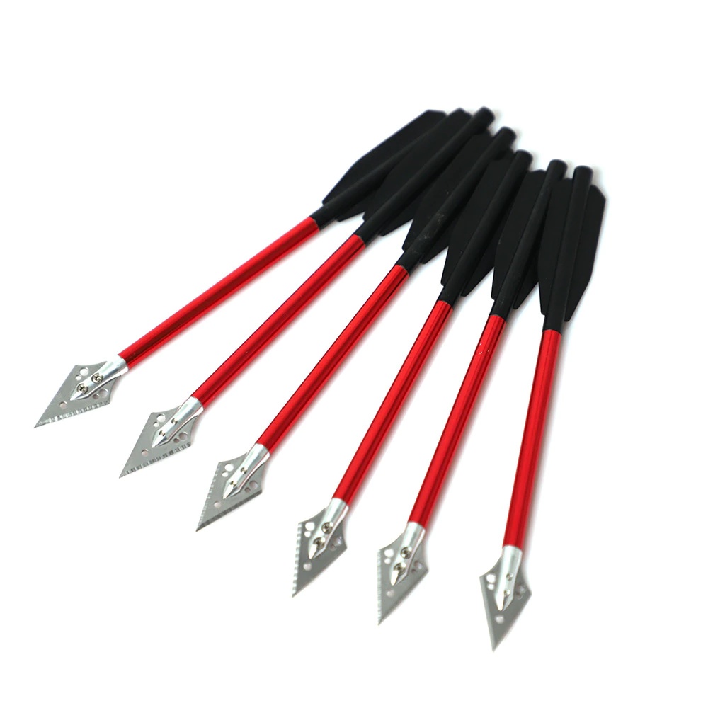 kit 6 Flecha para balestra 50 a 80 libras, de aluminio com pontas de aço para caça, mais 1 cera para corda.