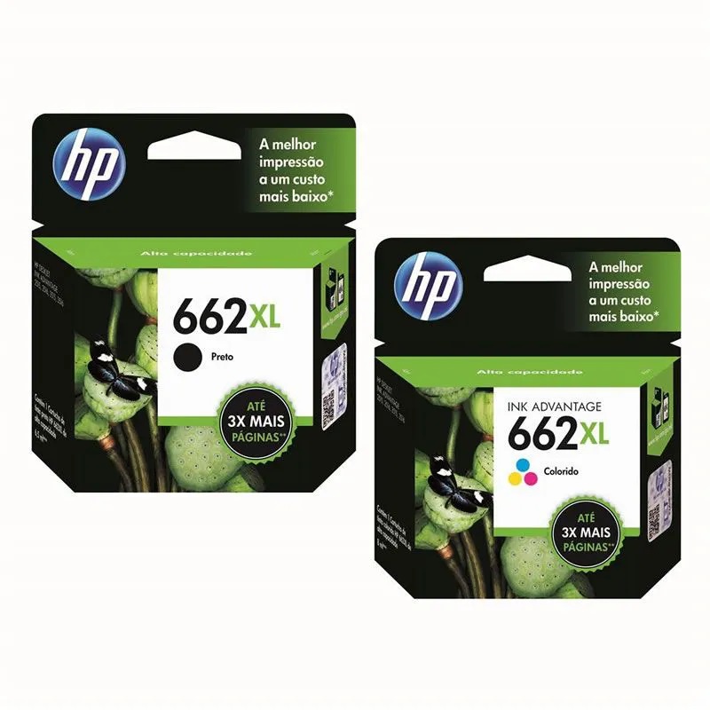 Kit Cartucho OriginaL Hp 662 XL Preto E 662 XL Color P 2546 | Shopee Brasil