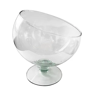 Taça Boca Torta Grande Vidro Decorativo De Mesa Transparente