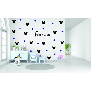 Adesivo Mickey E Estrelas Personalizado