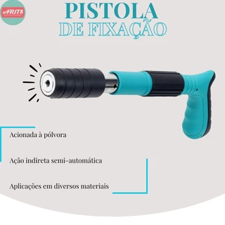 Kit Pistola De Fixação Finca Pino Acão Direta Verde Arita