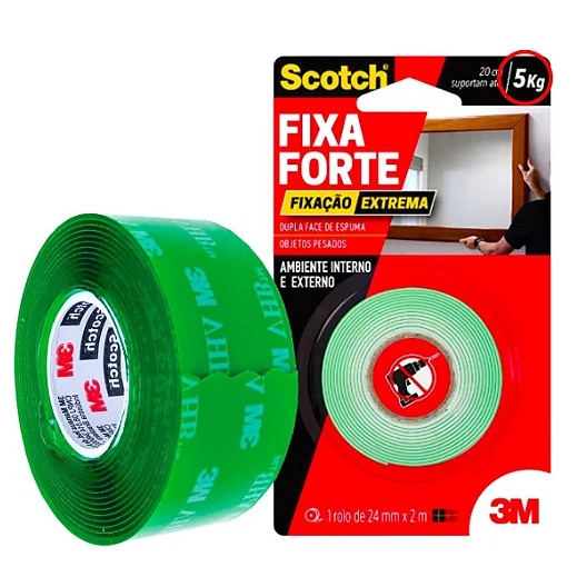 Fita Dupla Face 3m Extra Forte 5kg Fixa Quadros Espelhos - Melhora o Preço