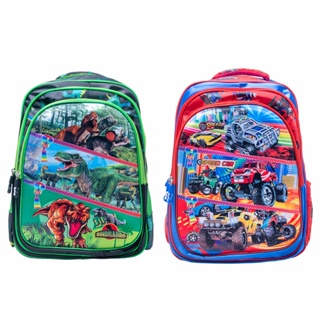 Mochila Escolar Infantil Menino Impermeável Dinossauro De Desenho Animado Bolsa Resistente