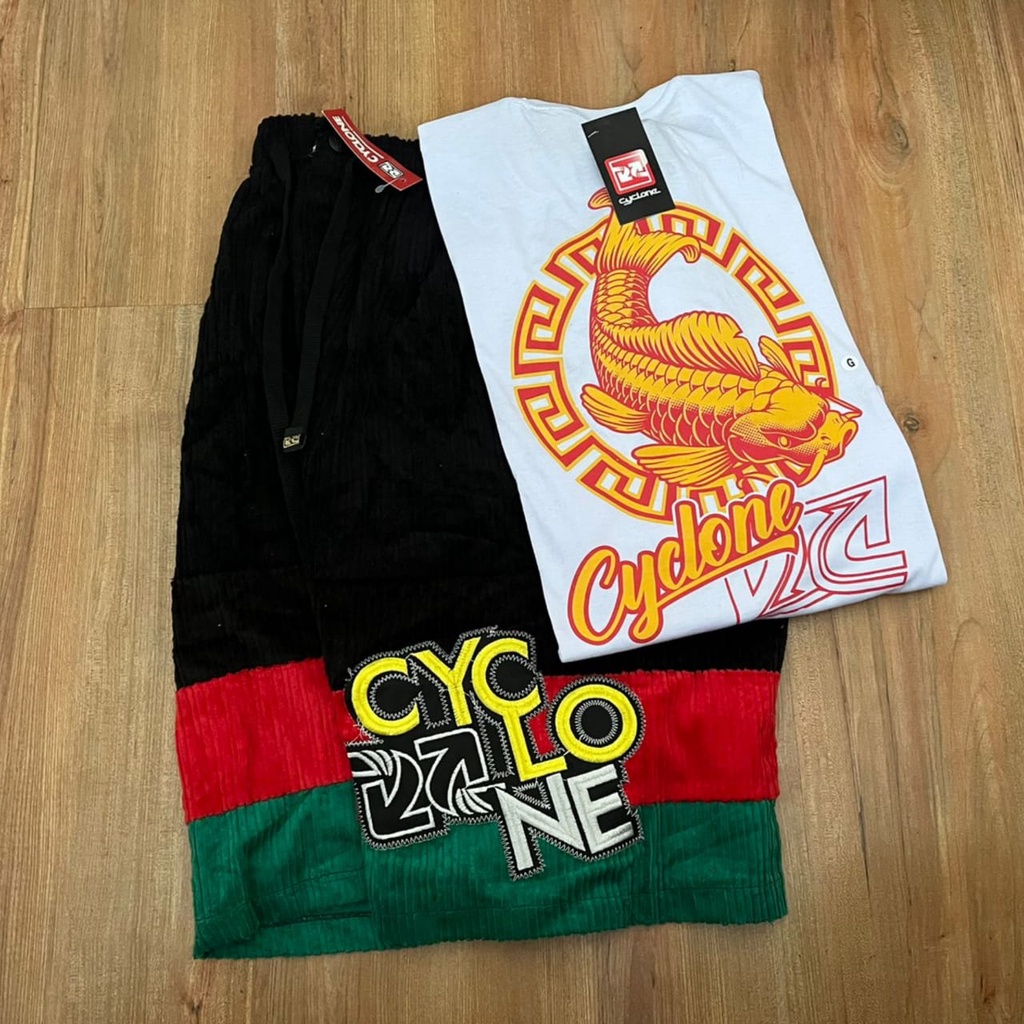 Kit Bermuda de Veludo Reggae + Camiseta Cyclonados