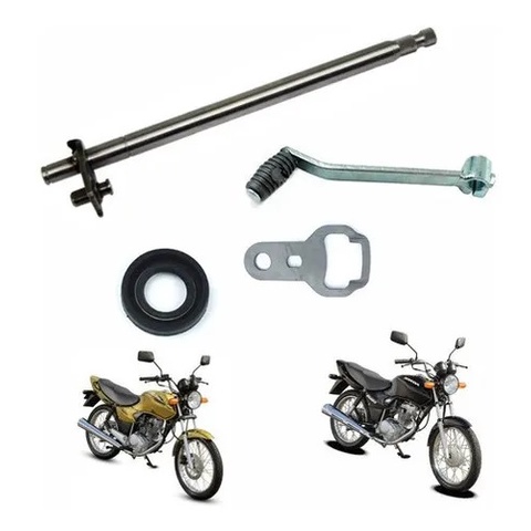 Eixo Cambio Marcha + Pedal + retentor + Braço seletor Titan ks Fan 125 2000 Até 2008