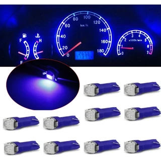 10 Lâmpadas Premium de Led Pinguinho 1 Led T5 Painel Carro Moto 12v Azul 6000k