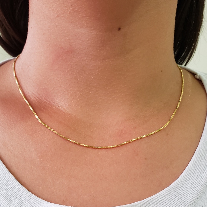 Corrente Feminina Veneziana 45cm Banhada A Ouro 18k | Shopee Brasil